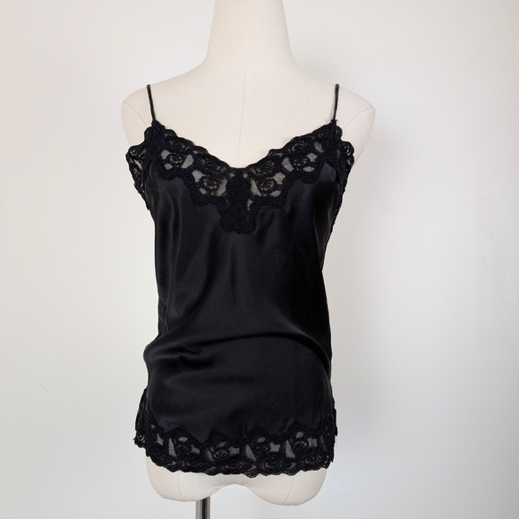 Luisa Cerano Silk Camisole Lace Sleeveless Trim Lightweight Loose Lingerie - Picture 8 of 8